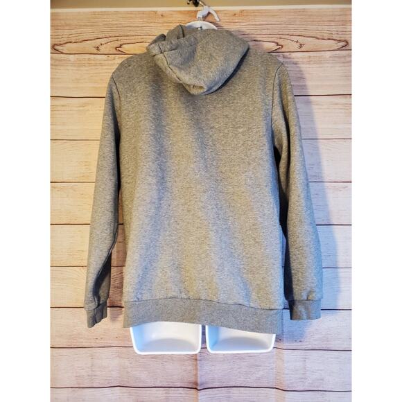 Puma Hoodie M Gray Big Logo Pullover Hooded Sweatshirt Graphic Print Women's - Picture 3 of 7